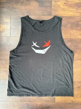 SHEIN Black Crewneck Tee with White Logo Tag